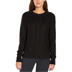 Banana Republic Black Cable Knit Sweater, Cotton Blend, size Large